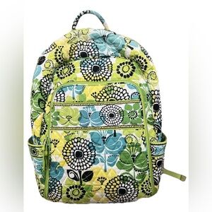 Rare VERA BRADLEY Limes Up Retired BACKPACK Green/Yellow Lg Laptop Bookbag HTF